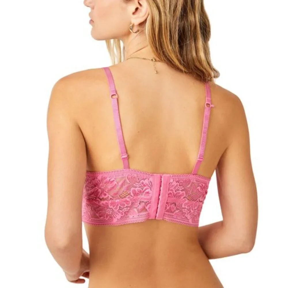 Free People Intimately Sorento Demi Longline Underwire Bra - Size 32C - Pink NWT
